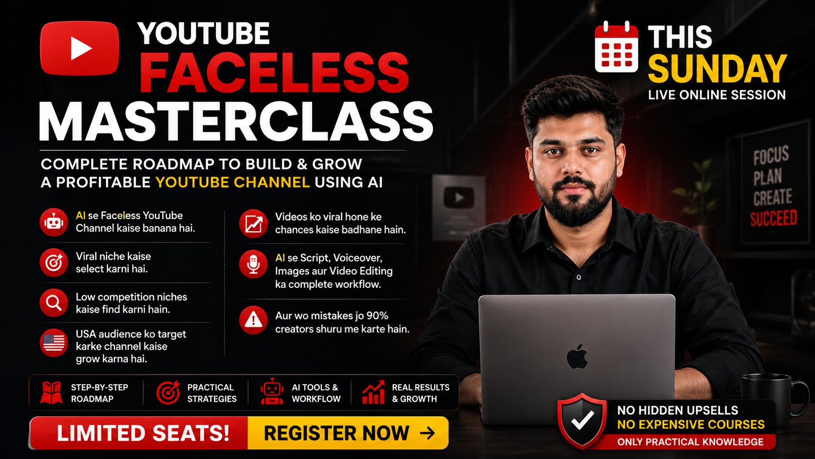 YouTube Faceless Masterclass — What You'll Learn